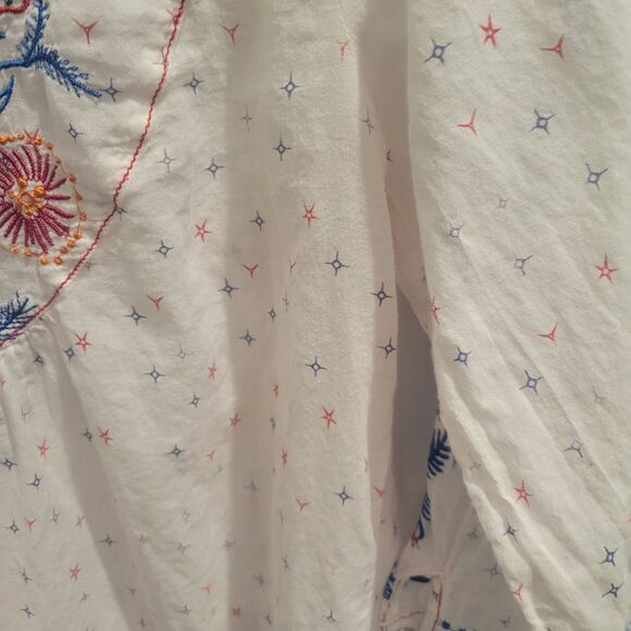 Johnny Was 3J Workshop Boho Floral Embroidered Top S Festival Multicolor Peasant - Picture 7 of 13